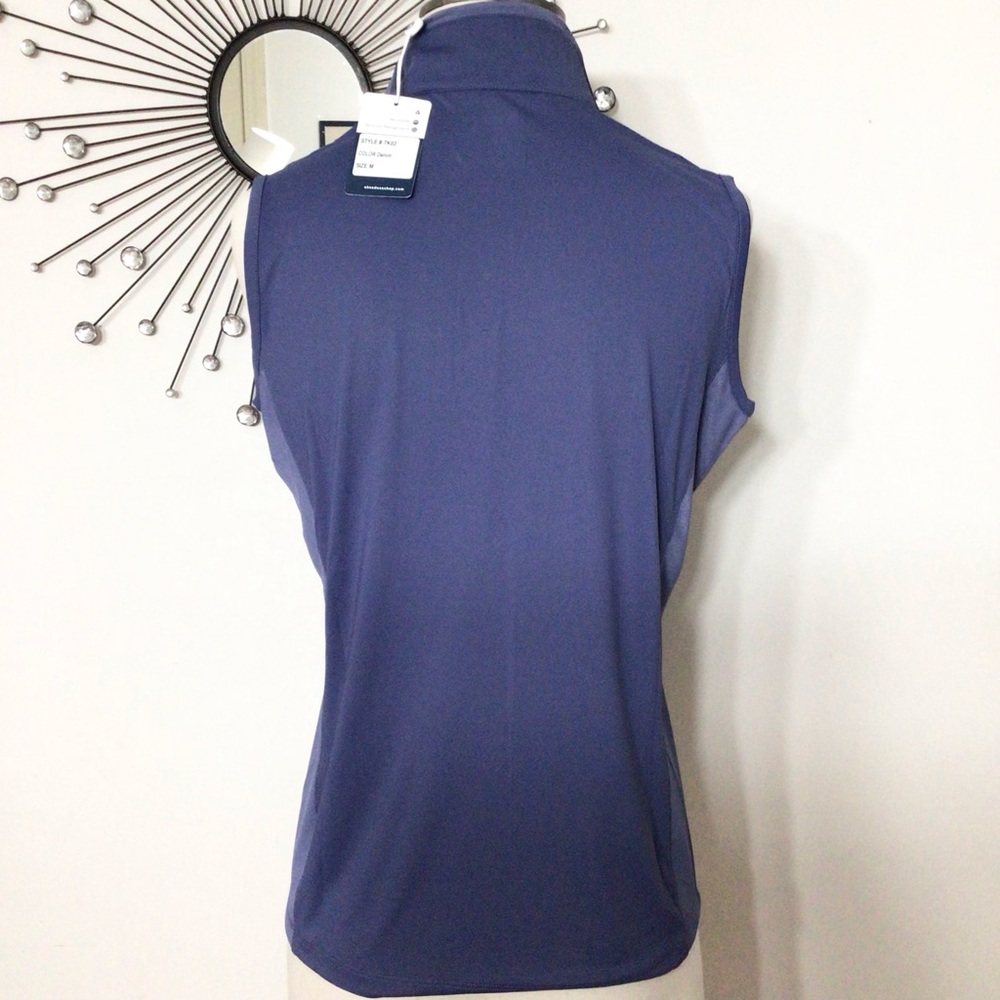 Ahead Women's Sleeveless Blue Golf Shirt - Picture 3 of 11
